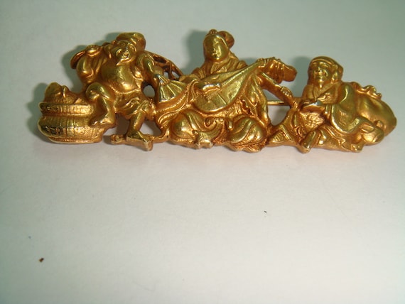 Vintage Alva Museum Replica  Gold Tone 3 Oriental… - image 1