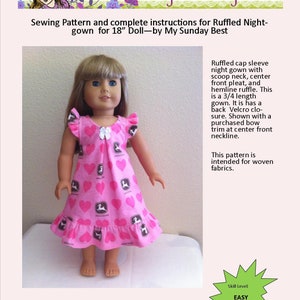 Schnittmuster für 18 inch Puppennachtkleid
