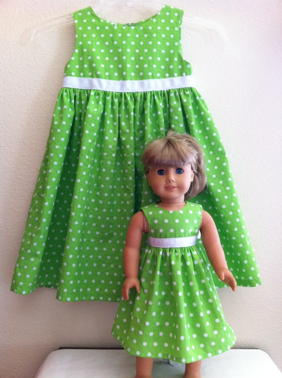 Matching Polka Dot Dresses for Child and American Girl or Etsy