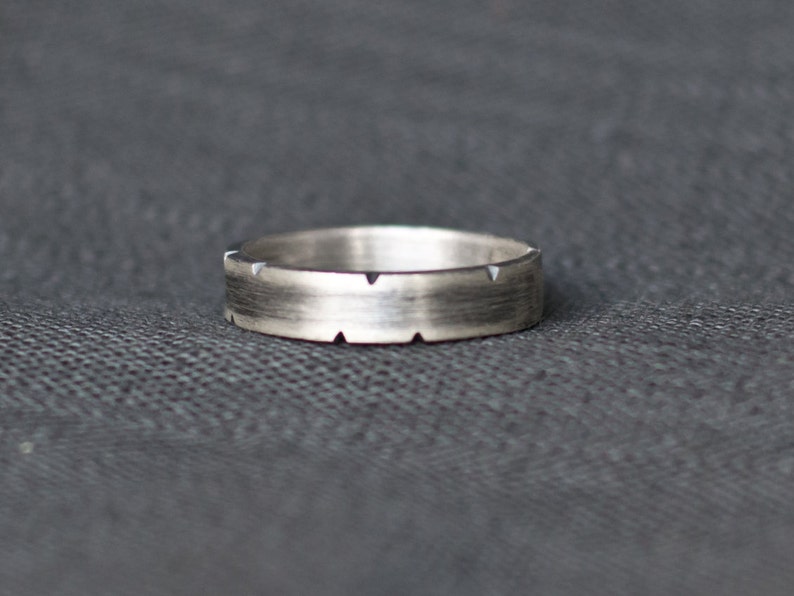 Men's Wedding Band Rustic Sterling Silver 5mm band Etsy