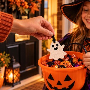 Ghost Diffuser, Halloween Home Decor, Handmade Clay Car Freshener, Spooky Ghost Gift, Boo Basket Gift, Halloween Car Accessory