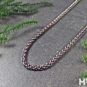 Custom Length Chain Rainbow Titanium Plated Stainless Steel 5x3mm Wheat Foxtail Hypoallergenic Cable Shiny Multicolor