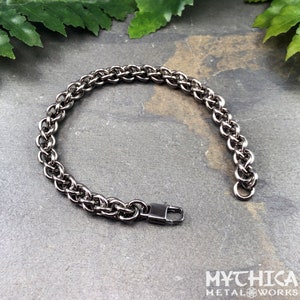 Stainless Steel Jens Pind Bracelet Unisex 16 Gauge JPL3 Heavy Duty Chainmaille Industrial Woven Custom Size Lobster Clasp