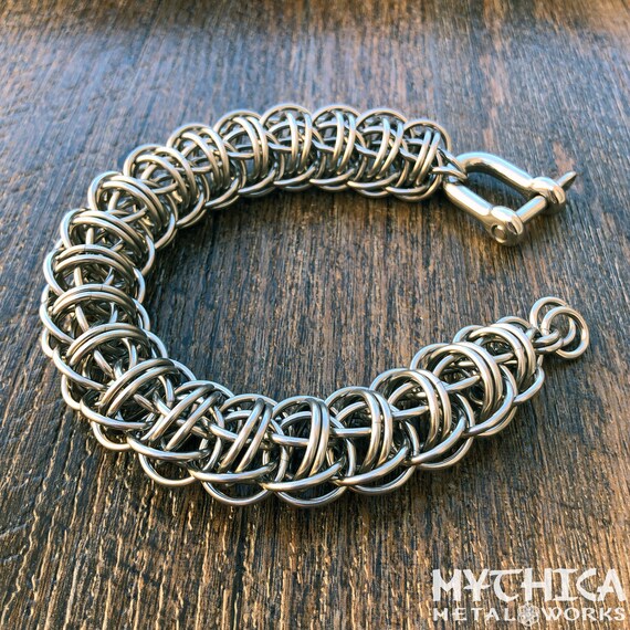 Stainless Steel Fire Wyrm Handmade Chainmaille Bracelet