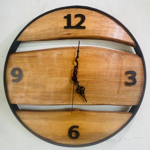 Wooden Wall Clock | Rustic Wall Clock | Wood Wall Decor | Wood and Metal Wall Clock | Home Wall Decoration | Housewarming Gifts | Home Gifts