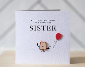 Carte d'anniversaire personnalisée pour soeur - Un petit toast à votre anniversaire