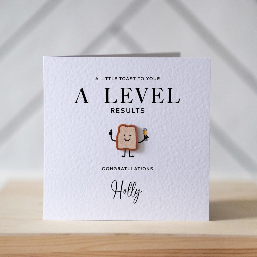 Personalised A Level Results Card - A Toast to Your Results - Etsy