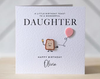 Personalised Daughter Birthday Card - A Little Toast To Your Birthday