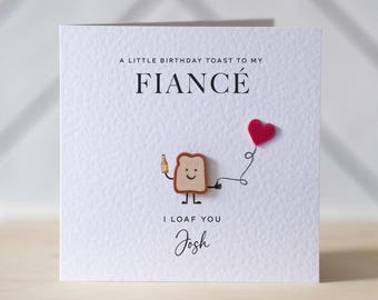 Personalised Fiancé Birthday Card - A Little Toast To Your Birthday