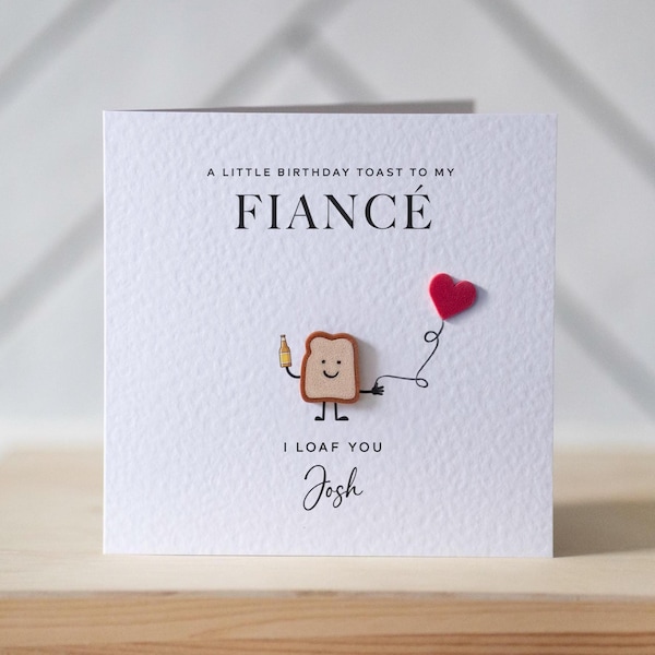 Personalised Fiancé Birthday Card - A Little Toast To Your Birthday