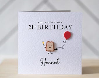 Personalised 21st Birthday Card - A Little Toast To Your 21st Birthday