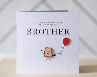Personalised Brother Birthday Card - A Little Toast To Your Birthday