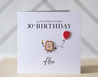 Gepersonaliseerde 30e verjaardagskaart: een toast op je 30e verjaardag