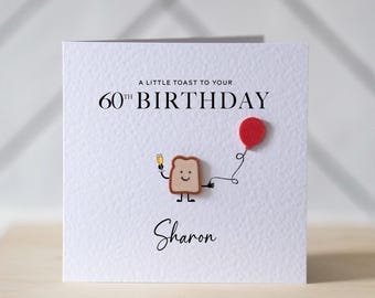 Personalisierte 60.Geburtstagskarte - ein kleiner Toast auf Ihren 60.Geburtstag