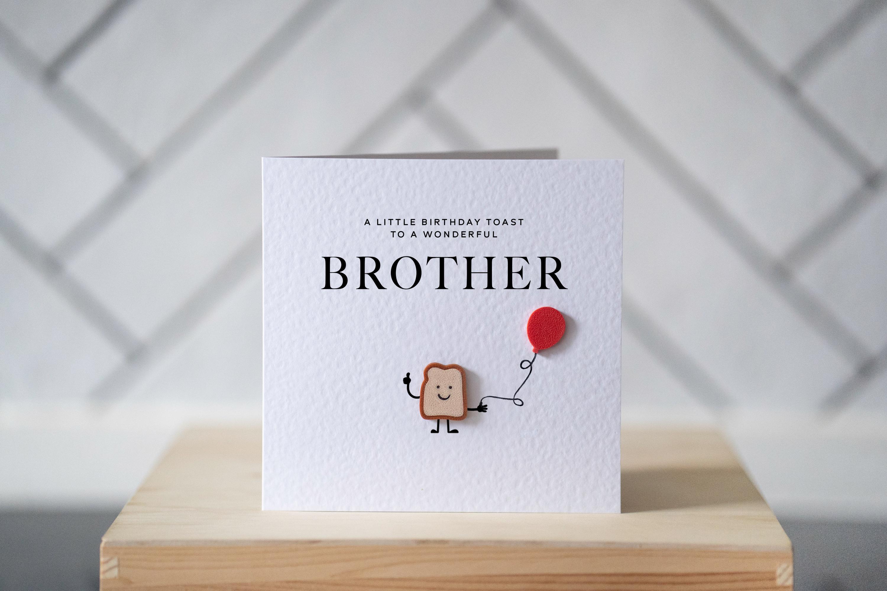 Personalised Brother Birthday Card - A Little Toast to Your Birthday - Etsy