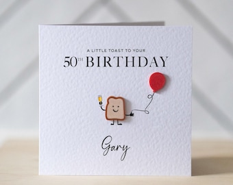 Personalised 50th Birthday Card - A Little Toast To Your 50th Birthday