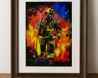 Feuerwehrmann Vermächtnis Gemälde - Signierter Kunstdruck (11x14)