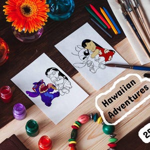 Lilo & Stitch Coloring Pages (25-Page) • Printable A4 Activity Book • PNG Coloring Sheets • Instant Download • Printable PDF • Coloring Book