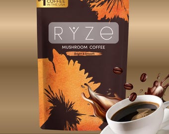 Organic Mushroom Coffee Instant Blend with Lion’s Mane & Cordyceps for Energy Focus and Gut Support