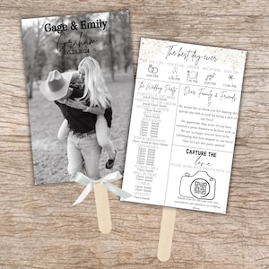 Wedding fan program template | Wedding guest program | Outdoor wedding | editable and instant download template