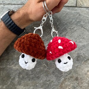 Keine nähen. HÄKELANLEITUNG Pilz.Schlüsselanhänger Pilz Englisches PDF-Schnittmuster mit Fotos. Kuscheltier. Amigurumi Spielzeug. Stofftier. Geschenk für Kind