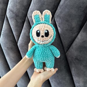 CROCHET PATTERN &quot;Smiling bunny&quot;. English PDF pattern. Plush labubu. Amigurumi toy. Labubu crochet. Stuffed toy