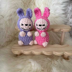 CROCHET Pattern Smiling bunny Labubu, Creepy Cute Monster Rabbit Toy, Ugly Sweetie Lafufu, Plushie Monster, Keychain Labubu