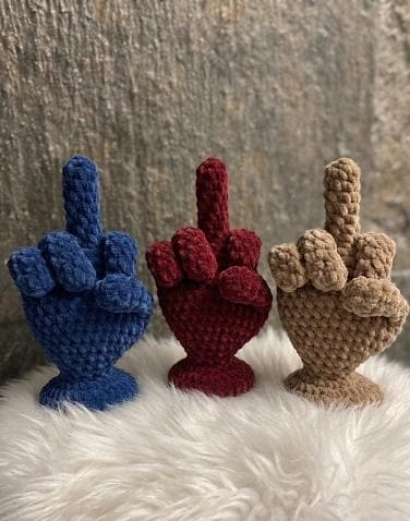 Middle Finger CROCHET PATTERN. English PDF Chart. Amigurumi Plush Toy ...
