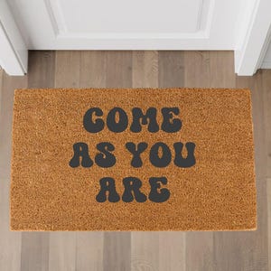 Come As You Are Doormat | Nirvana Inspired Door Mat | Kurt Cobain Home Decor | Flocked Coir Doormat | Custom Welcome Mat | Housewarming Gift