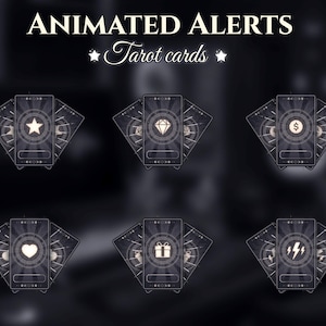 Animated Tarot Card Twitch Alerts - Witchy Mystic Stream Overlay - Dark Gothic Streamer Assets - Vtuber
