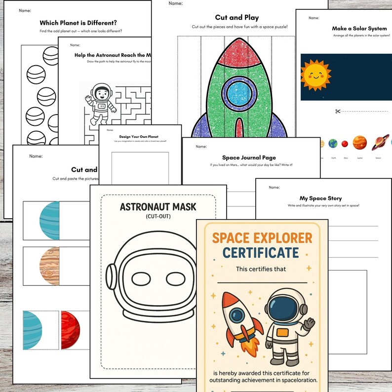 Space Coloring & Activity Pages for Kids, Printable Outer Space