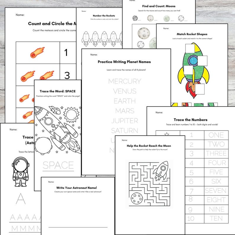 Space Coloring & Activity Pages for Kids, Printable Outer Space