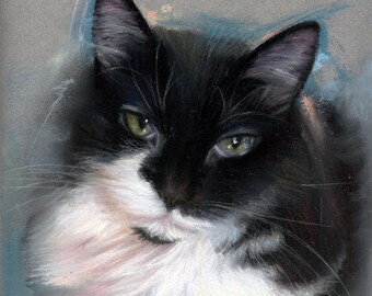 Katzenportrait, Originale Malerei, Katzenzeichnung, Handgefertigte Kunst