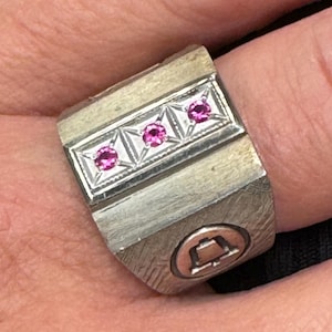 Ohio Bell 3 Stone Genuine Ruby and Sterling Silver Ring