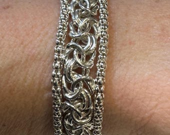 Sterling Silver Byzantine Chain Bracelet