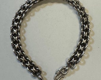 Sterling Silver Vintage Dot Chain Bracelet