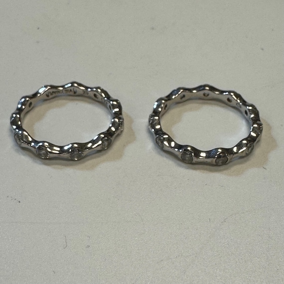 Sterling Silver Double Stack Dainty Scalloped Ring - image 4