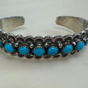 Navajo Sterling Silver Turquoise Cuff Bracelet