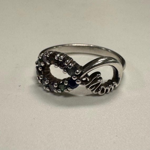 Sterling Silver Infinity Multicolored Stones Ring… - image 7