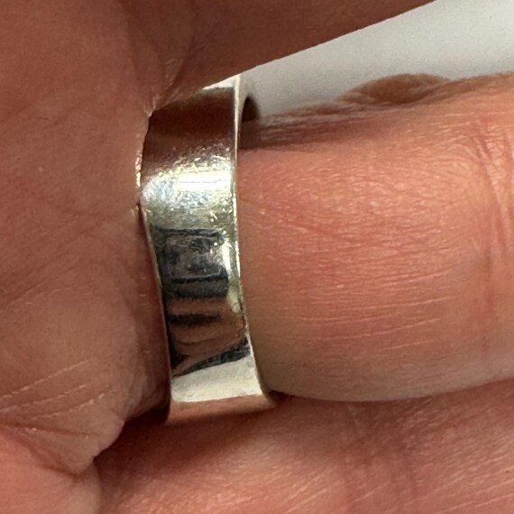 Sterling Silver Ring Open Work Scroll Design with… - image 2