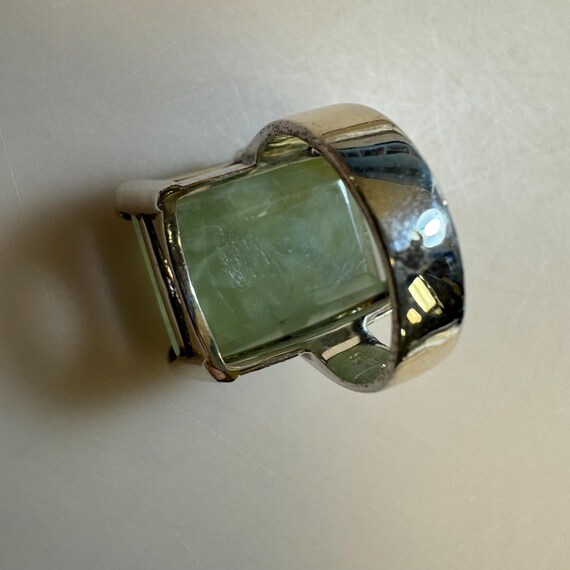 Sterling Silver Prehnite Large Statement Ring - image 6