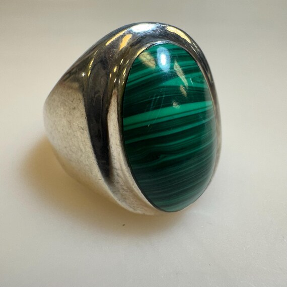Sterling Silver Malachite Ring - image 2