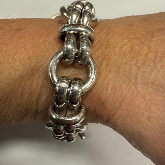 Heavy Sterling Silver Link Bracelet - image 2