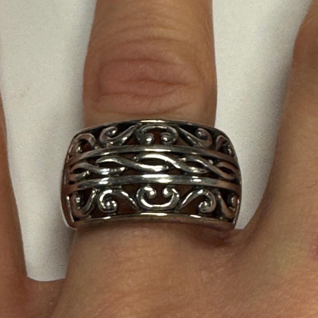 Scroll Work Rings Sterling Silver Vintage Open Scroll Work Ring - Etsy