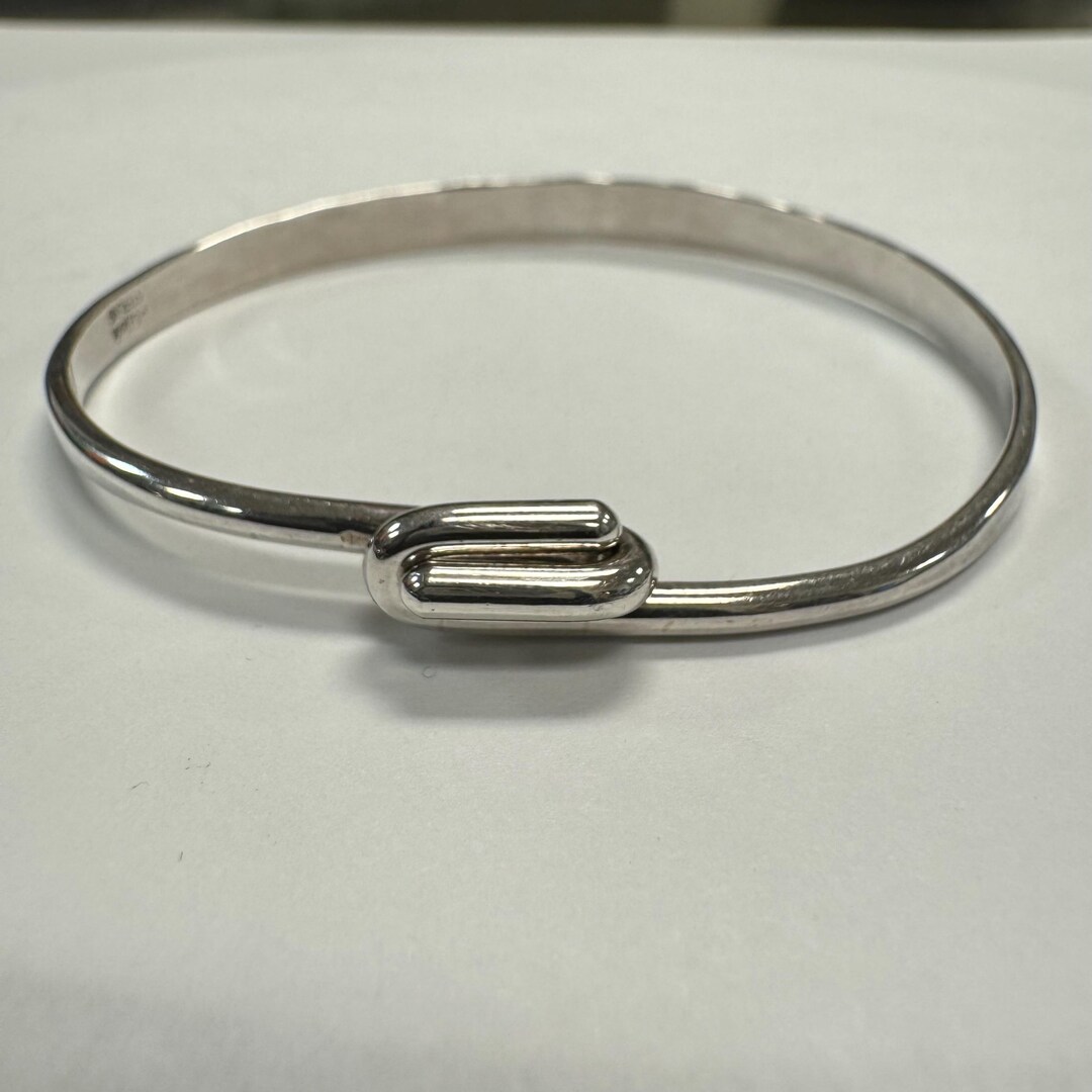Sterling Silver Ed Levin Signature Double Hook Flex Bangle Bracelet - Etsy