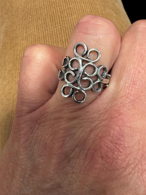 Sterling Silver Swirl Statement Ring - image 4