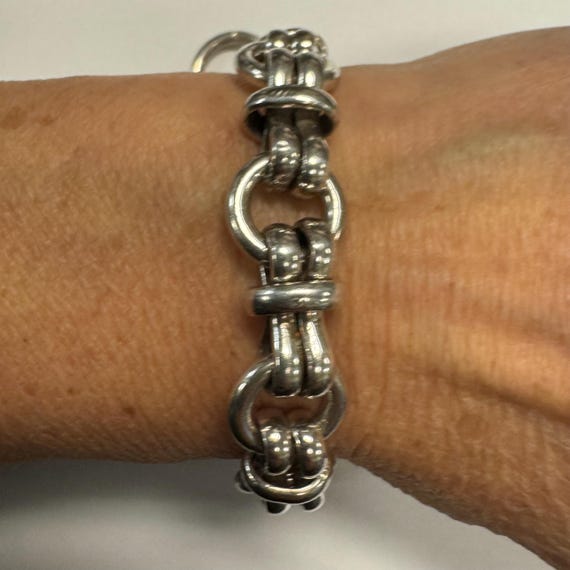 Heavy Sterling Silver Link Bracelet - image 5