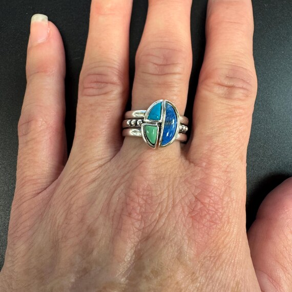 3 Ring Stack Sterling Silver Carolyn Pollack Lapi… - image 8