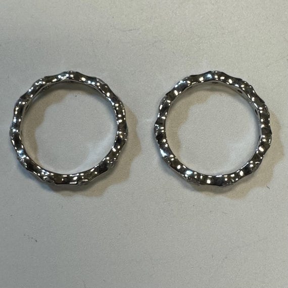 Sterling Silver Double Stack Dainty Scalloped Ring - image 6