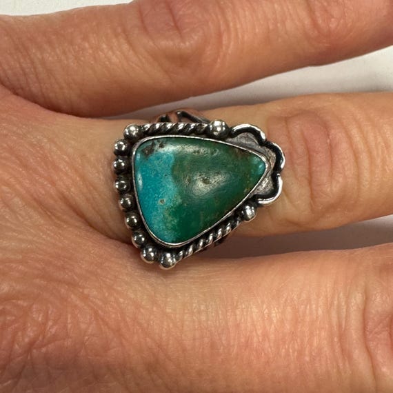 Sterling Silver Handmade Turquoise Navajo Ring
